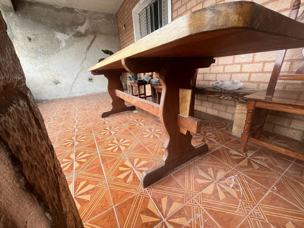 Mesa c/ 8 cadeiras Mogno - Foto 4