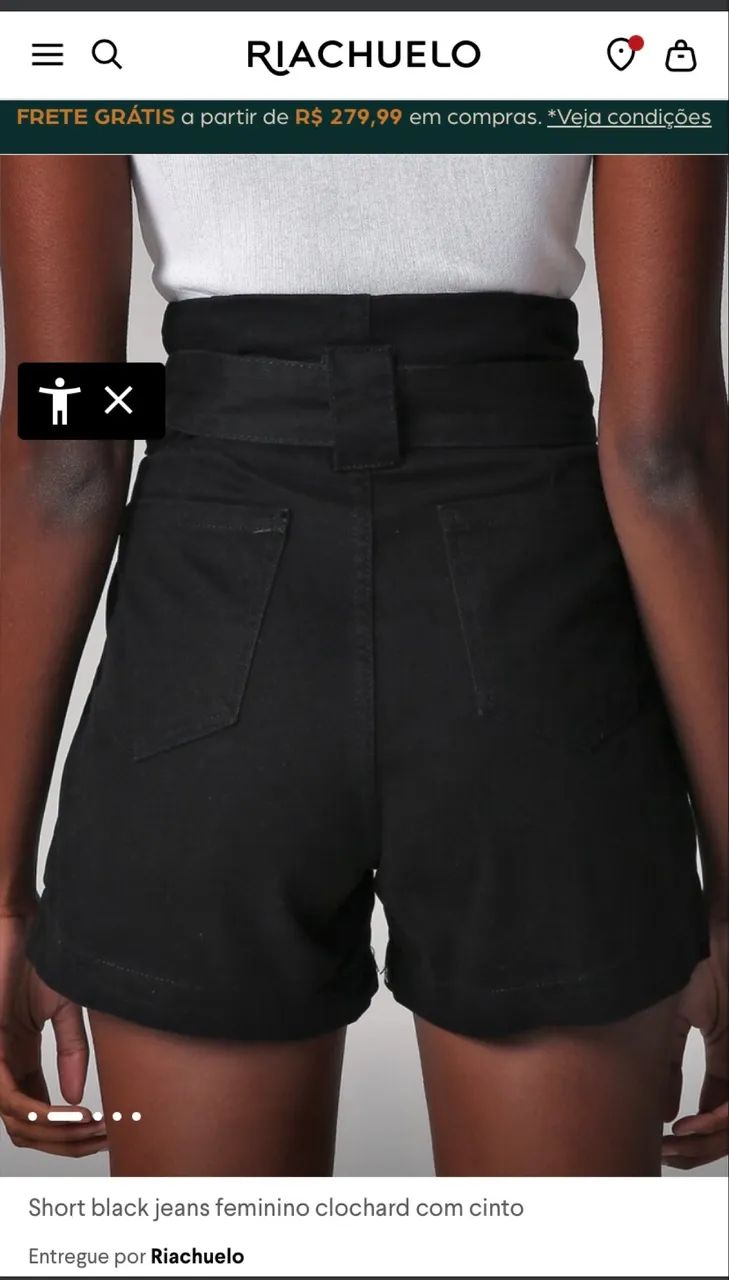 Short preto Riachuelo - Foto 4
