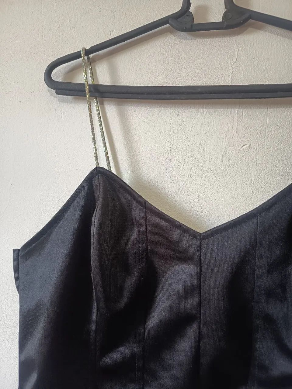 Cropped corset cetim plus preto - Foto 2