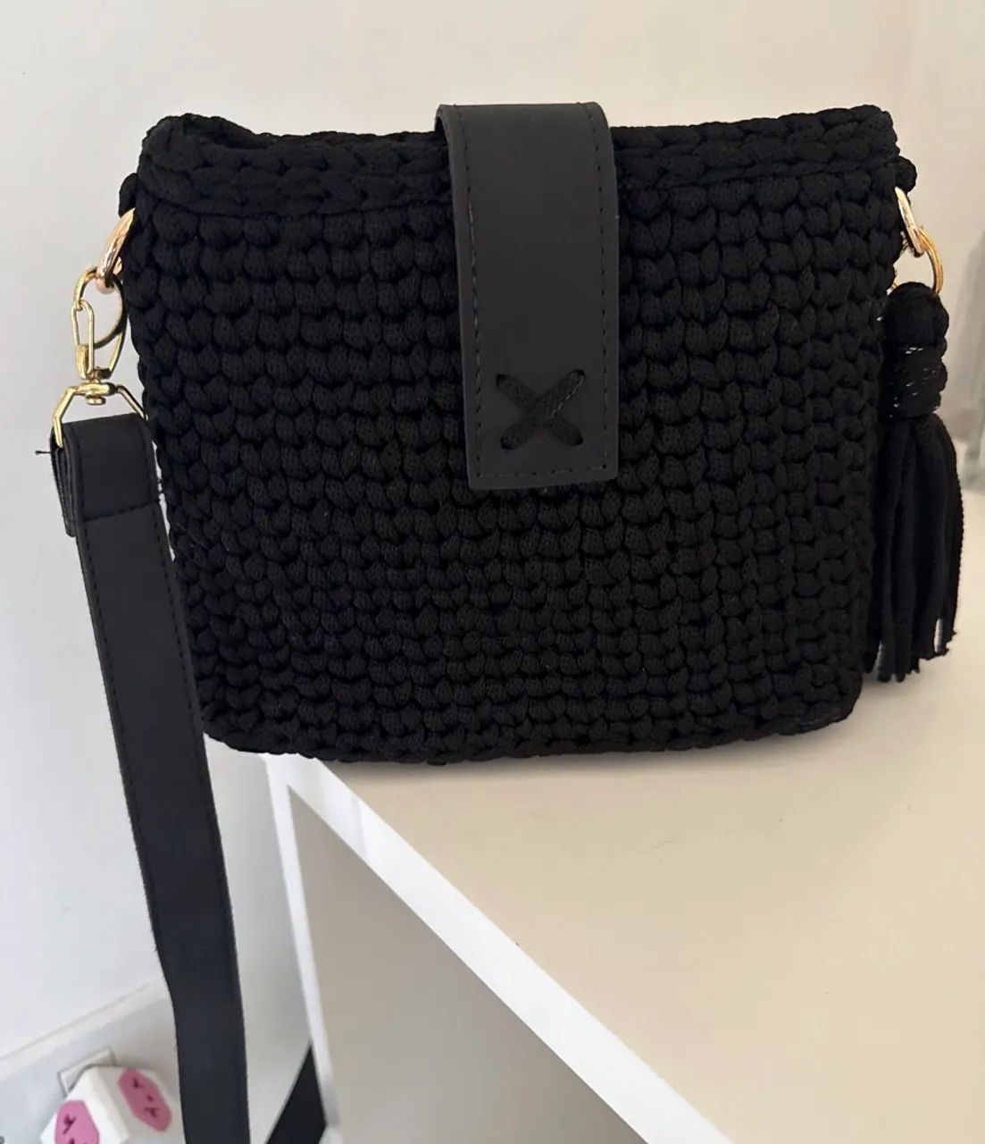 Bolsa de Crochê preta  - Foto 2
