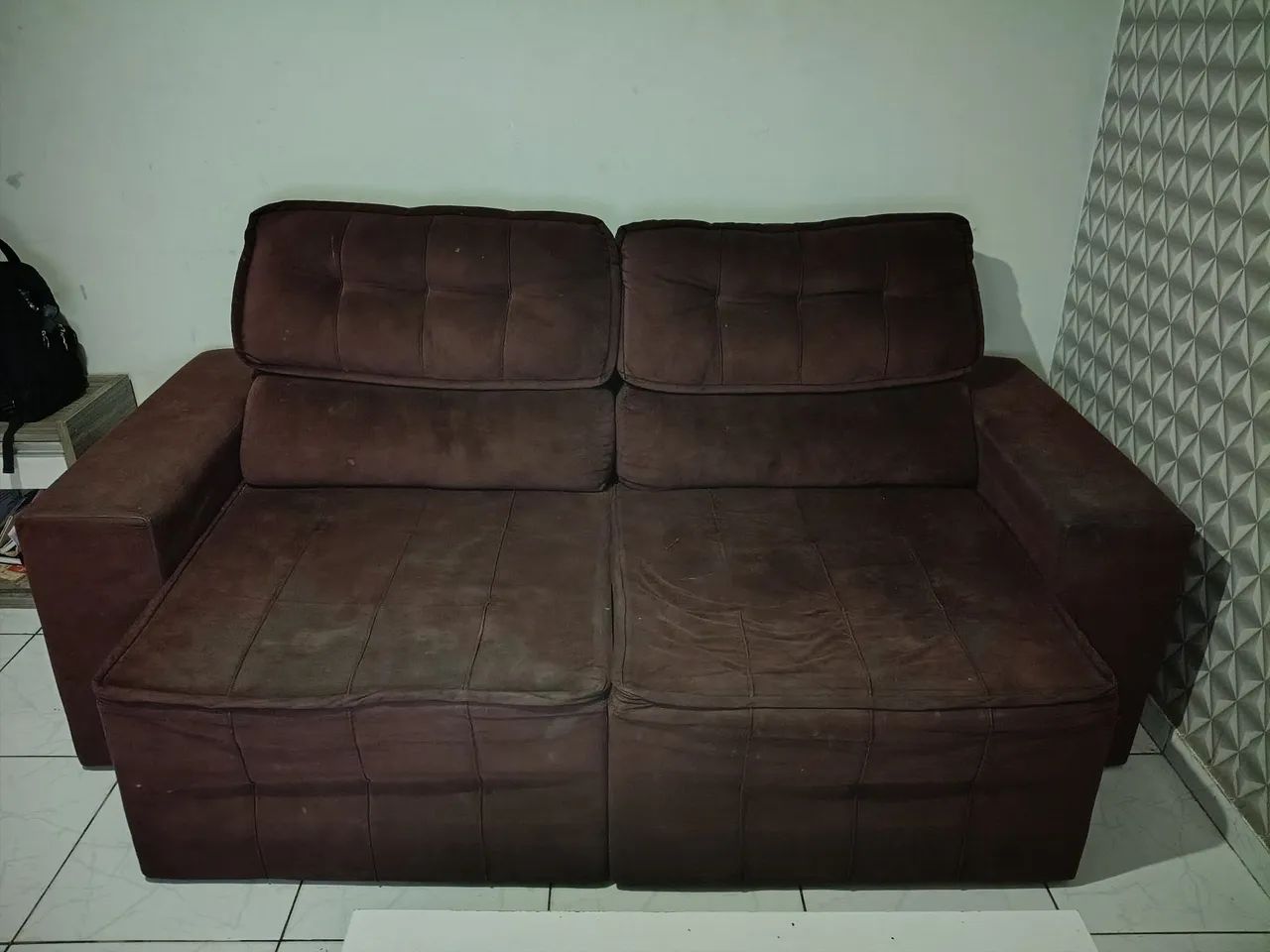 Sofá Retrátil/Reclinável 2 Lugares  Marrom - Foto 5