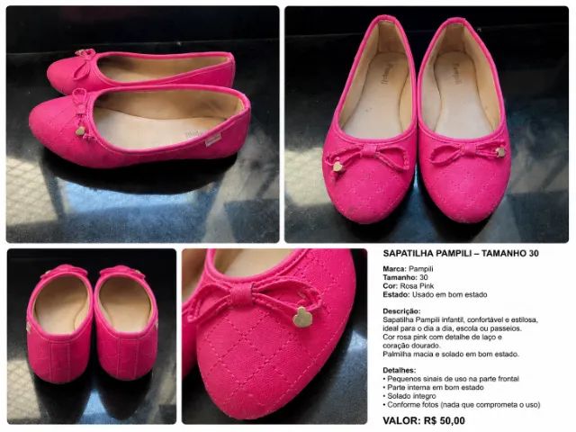 Sapatilha Pampilli Pink - 30