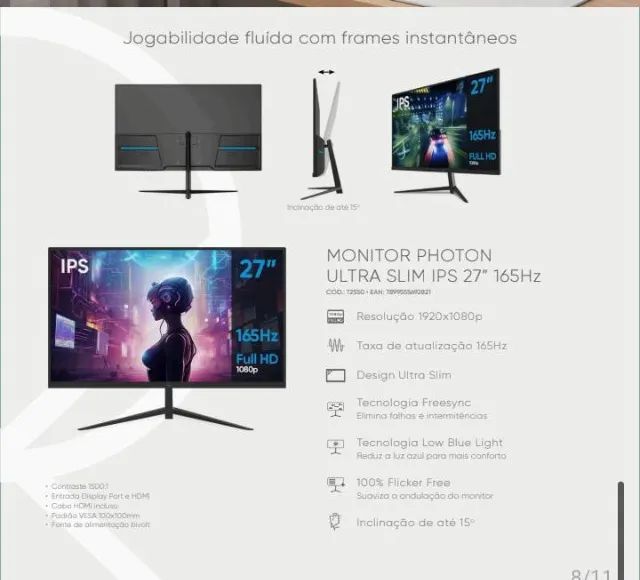 MONITOR GAMER PHOTON 27? IPS | 165Hz | FULL HD - Foto 2