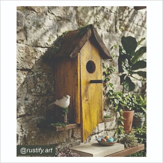 Casinha de Pássaros - Peça Decorativa  Rústica e Única