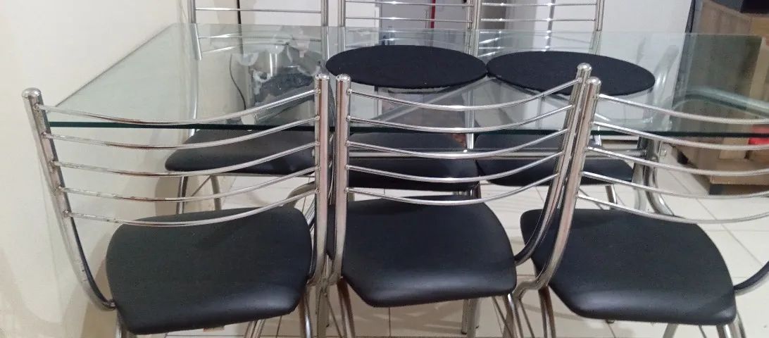 Mesa de vidro 6 cadeiras  - Foto 3
