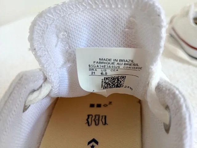 Tênis Infantil Converse All Star Branco Original Tam 21 - Foto 4