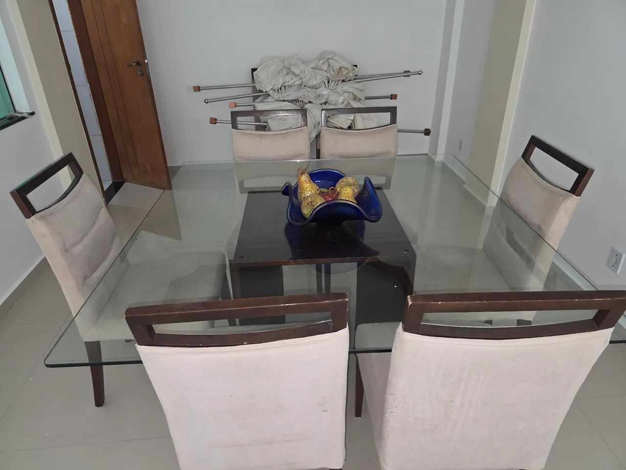 Mesa vidro 6 lugares 
