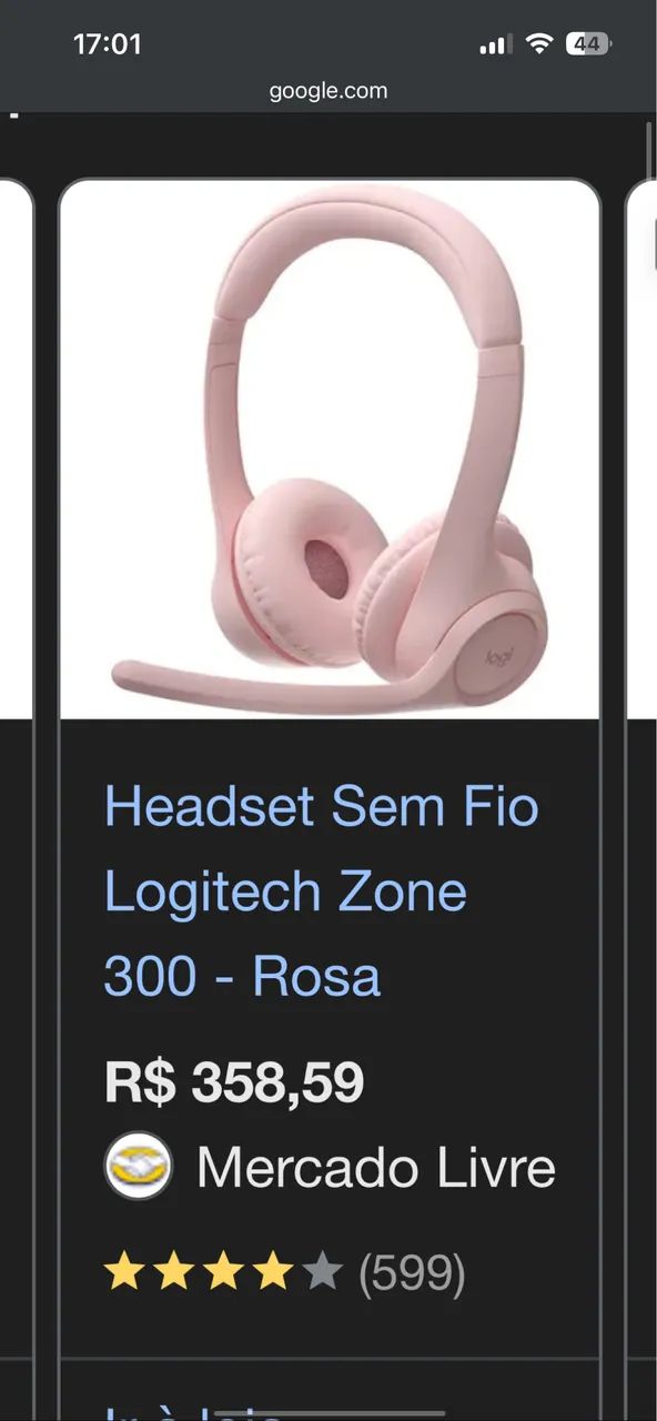 Headset Sem Fio Logitech Zone 300 - Rosa - Foto 5