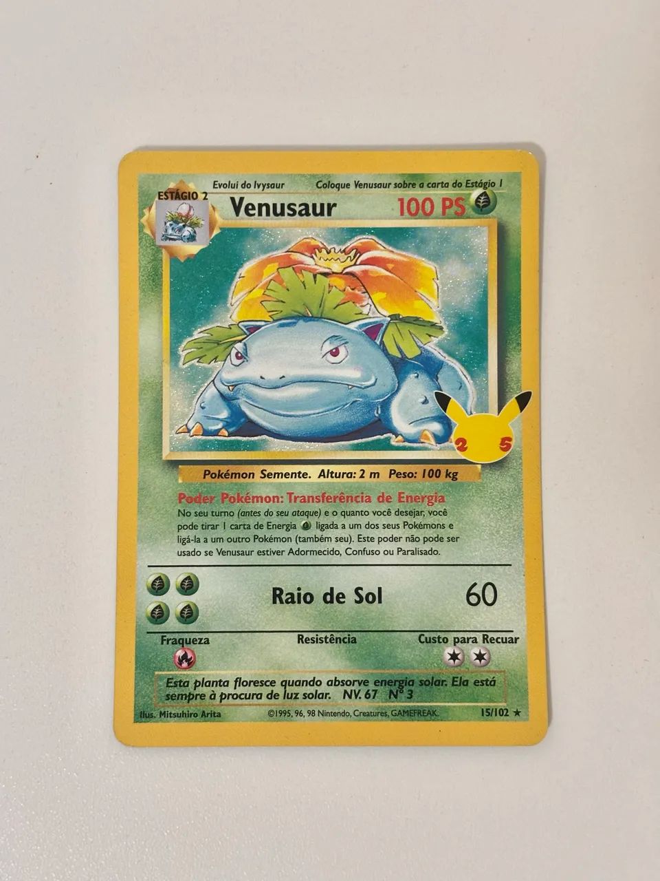 carta pokémon tcg venusaur 25 anos