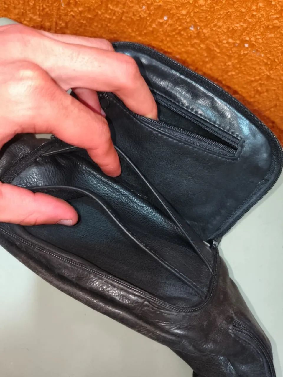 Pochete Modelo Militar de Couro Legítimo - Foto 4