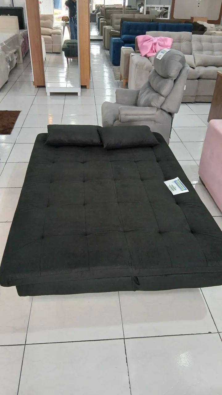 Sofa Cama 3 posições com molas e pés em madeira  - Foto 4