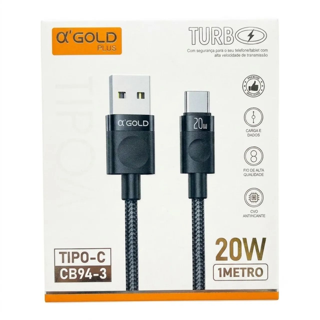 Cabo tipo C Gold 20w turbo 1 metro - Foto 3