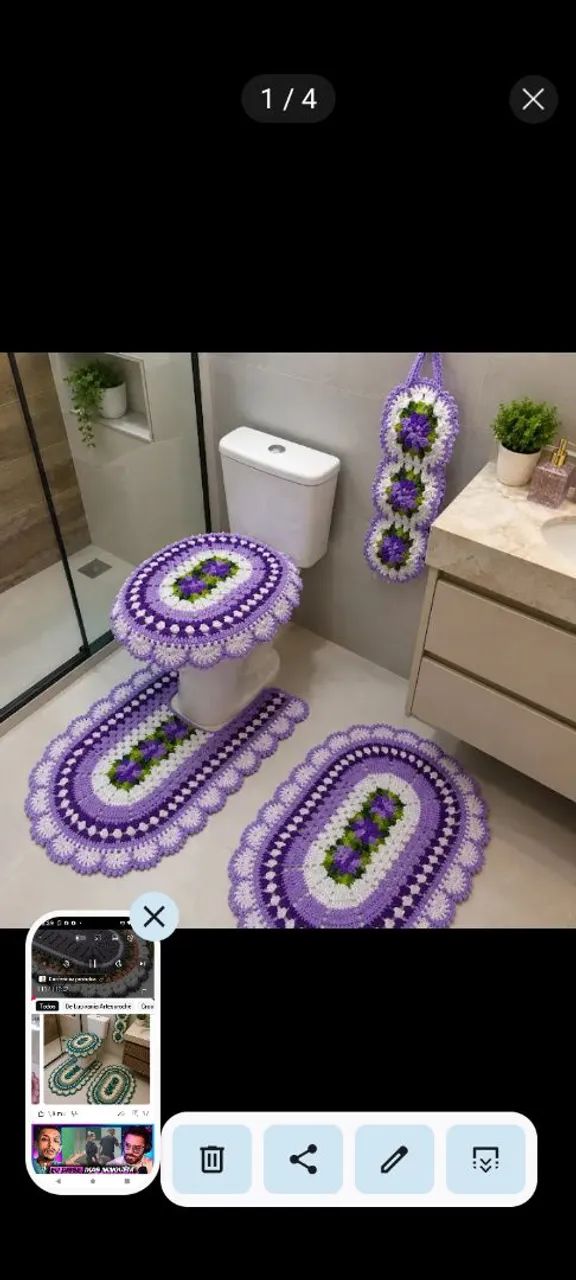 Conjunto de banheiro em crochê  - Foto 4