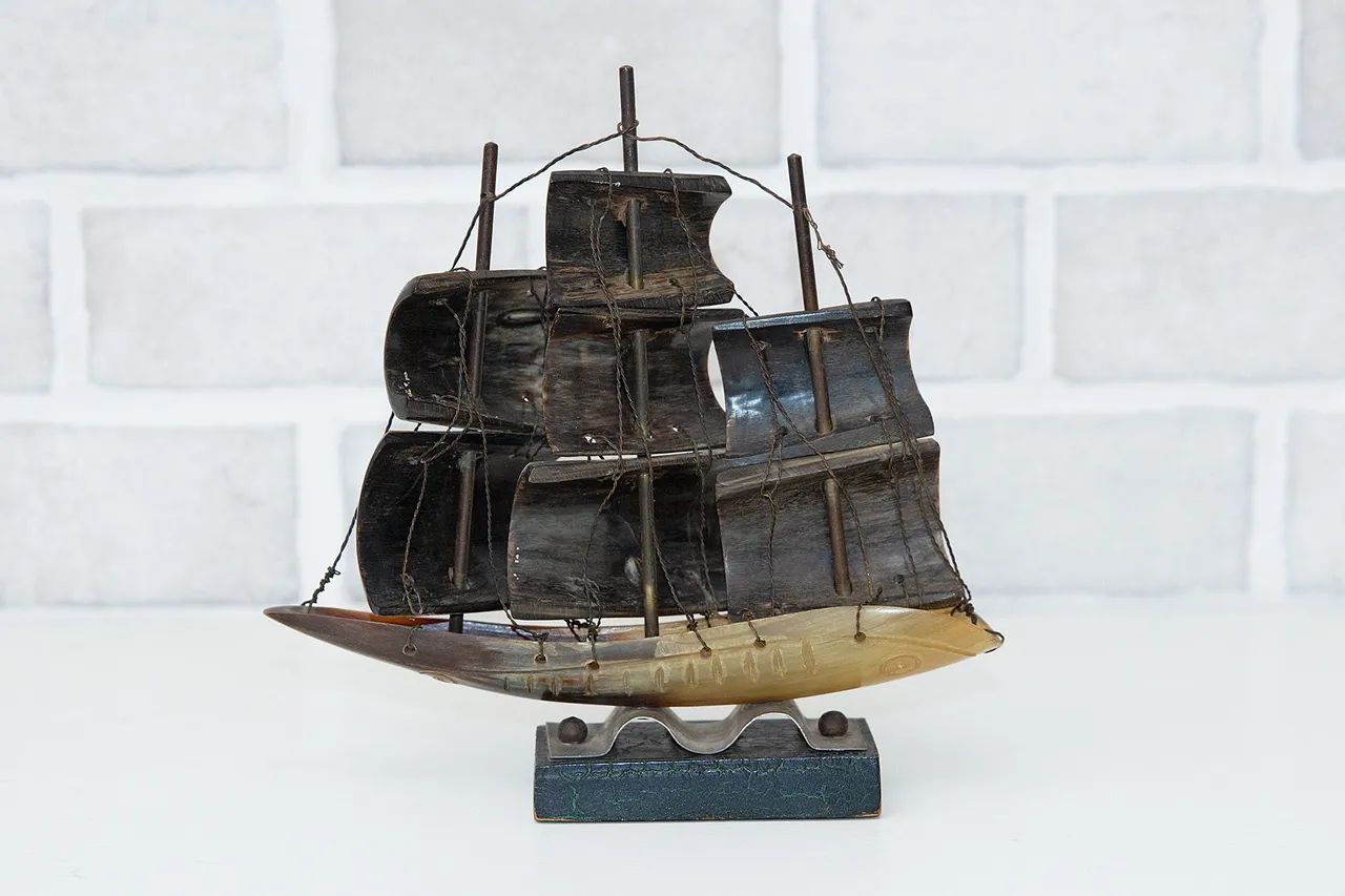 barco / caravela miniatura antiga vintage - Foto 5