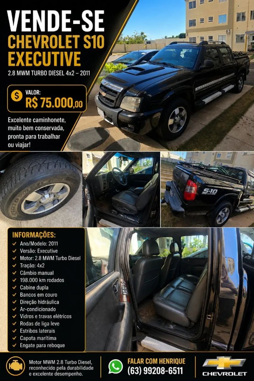 Chevrolet S10 S10 Pick-Up Exec. 2.8 4x4 CD TB Int.Dies 2011