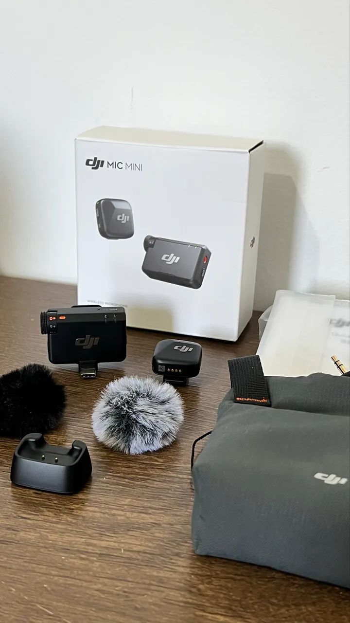 DJI Mic Mini Original 1 TX + 1 RX Sem Fio Wireless p/ iPhone
