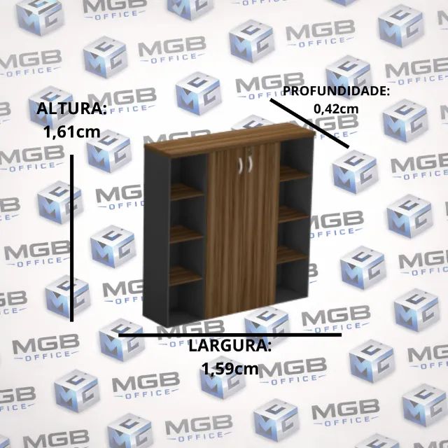 Armário Alto com 2 Portas e Prateleiras - 1,61x1,59x0,42cm - (ENTREGAMOS)!! - Foto 3