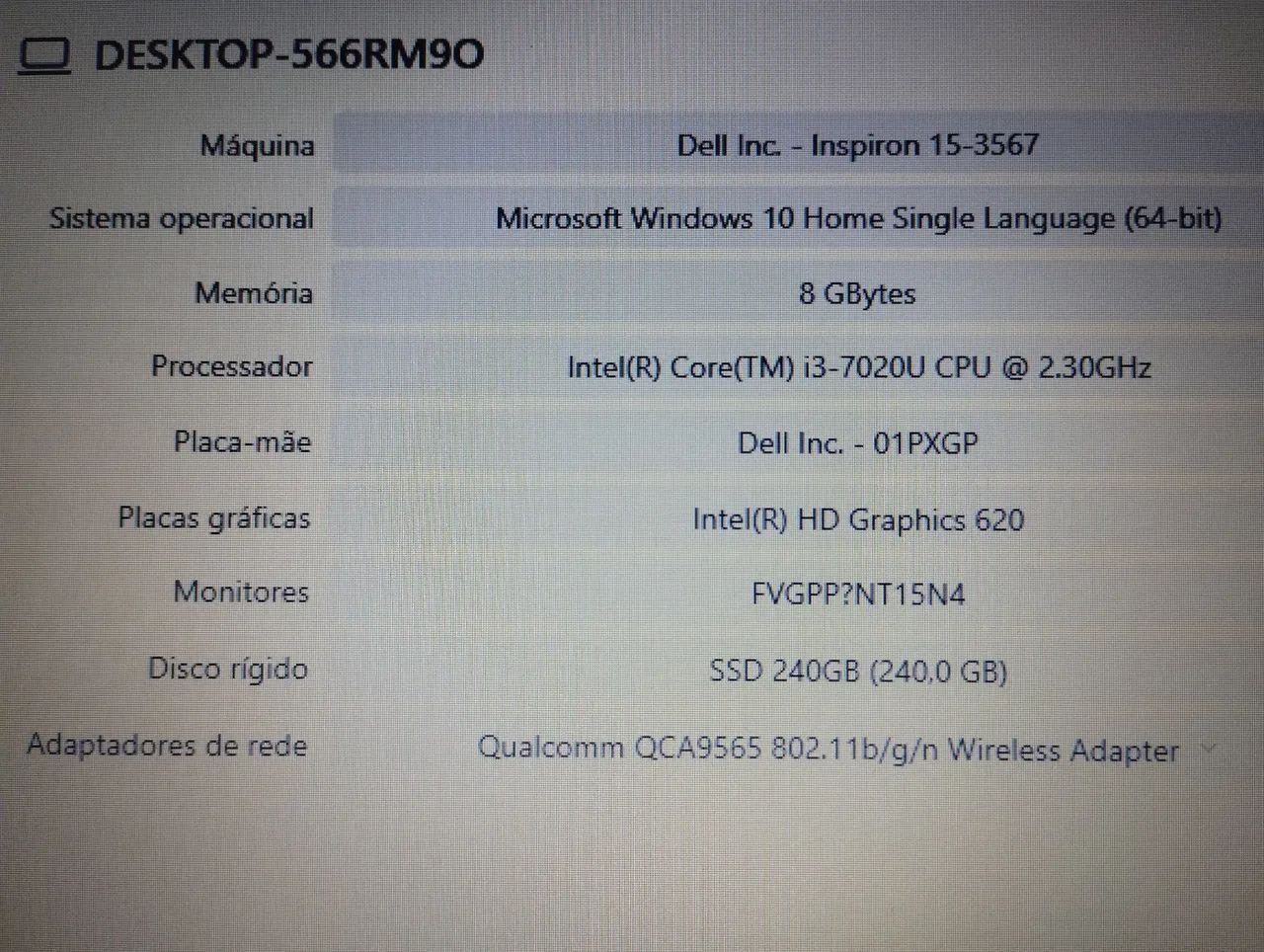 Notebook Dell, Intel i3 7°G, SSD, 8GB de RAM  - Foto 5