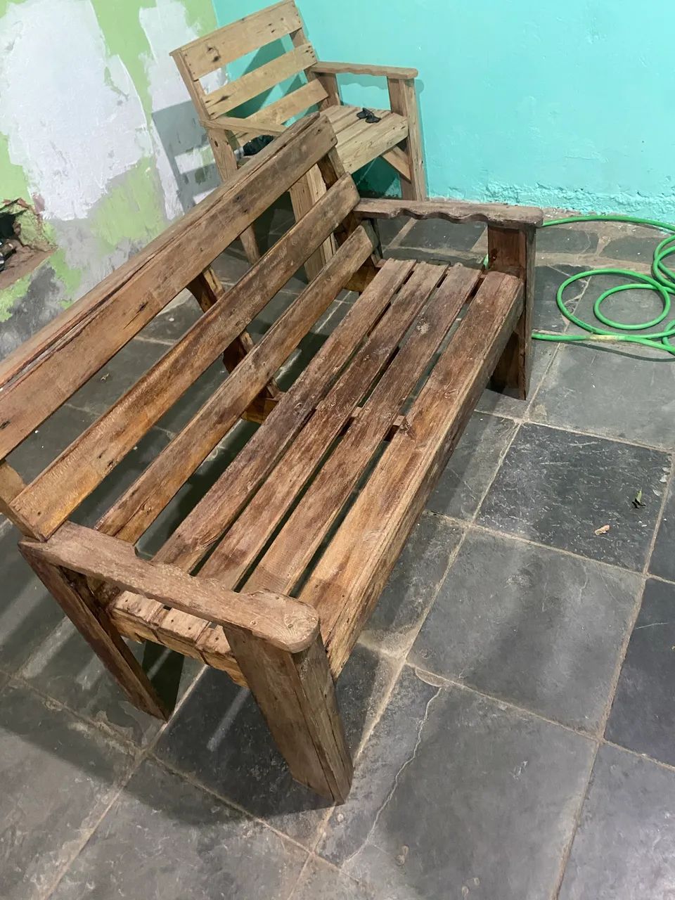 Mesa e bancos de Palet 