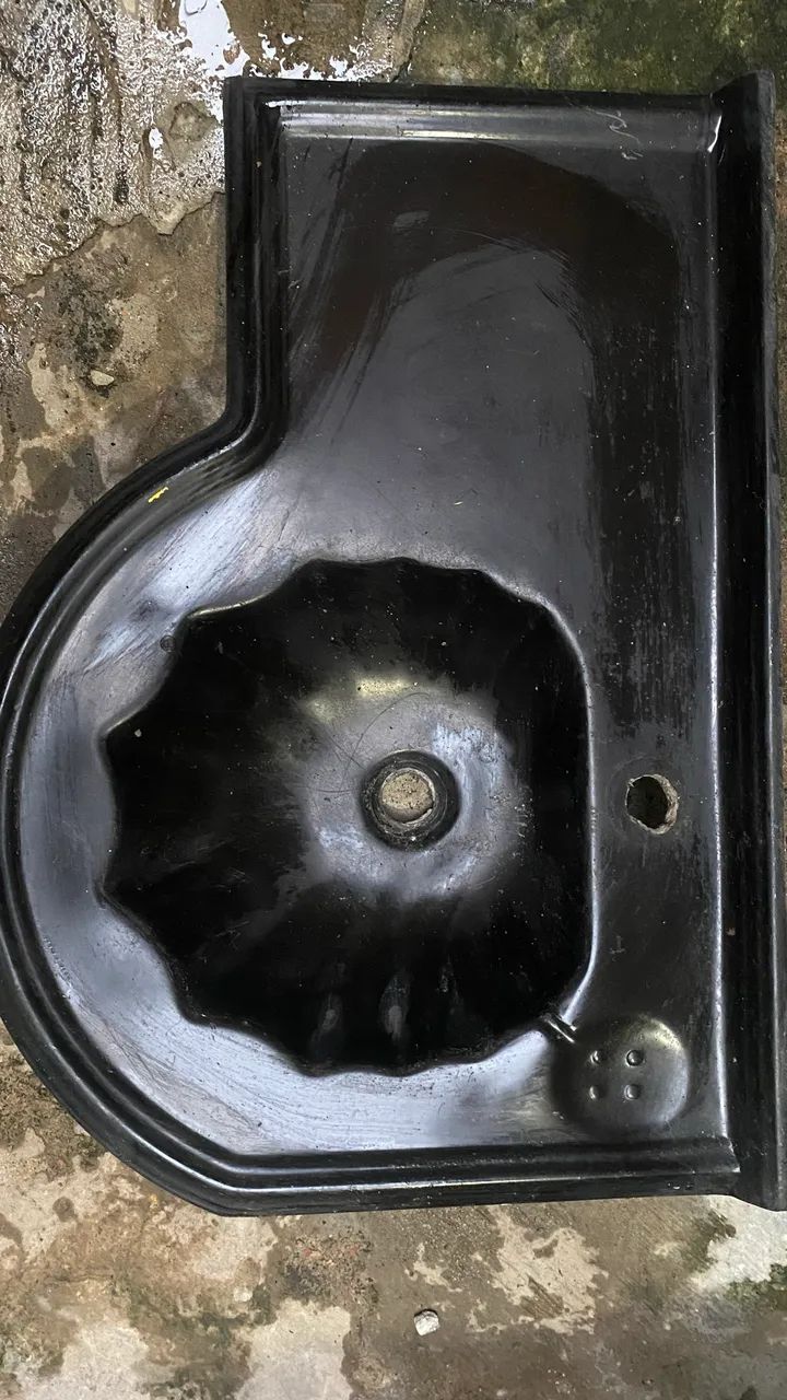 Pia cerâmica preta 70x50