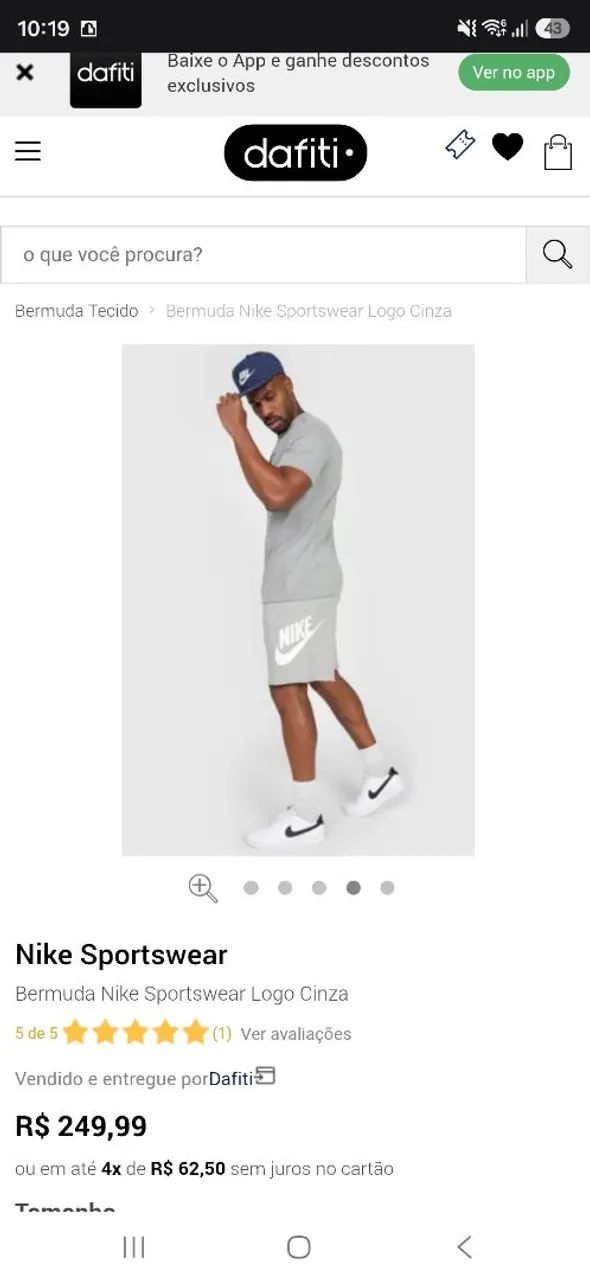 Bermuda Moletom Nike Original Novo e com Etiqueta G - Foto 4