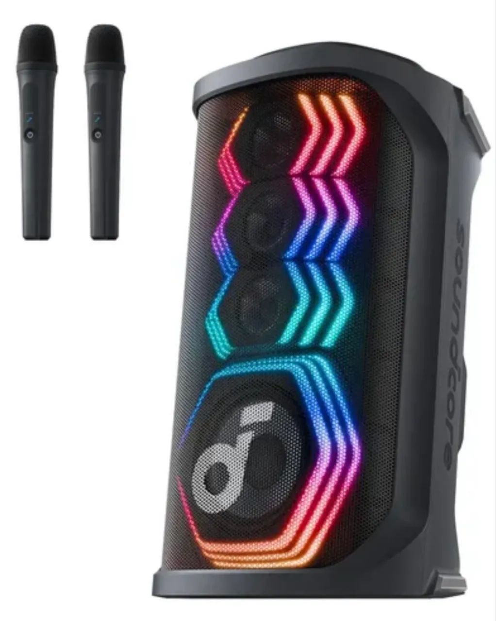 Caixa Anker Karaoke com 2 microfones Soundcare Rave