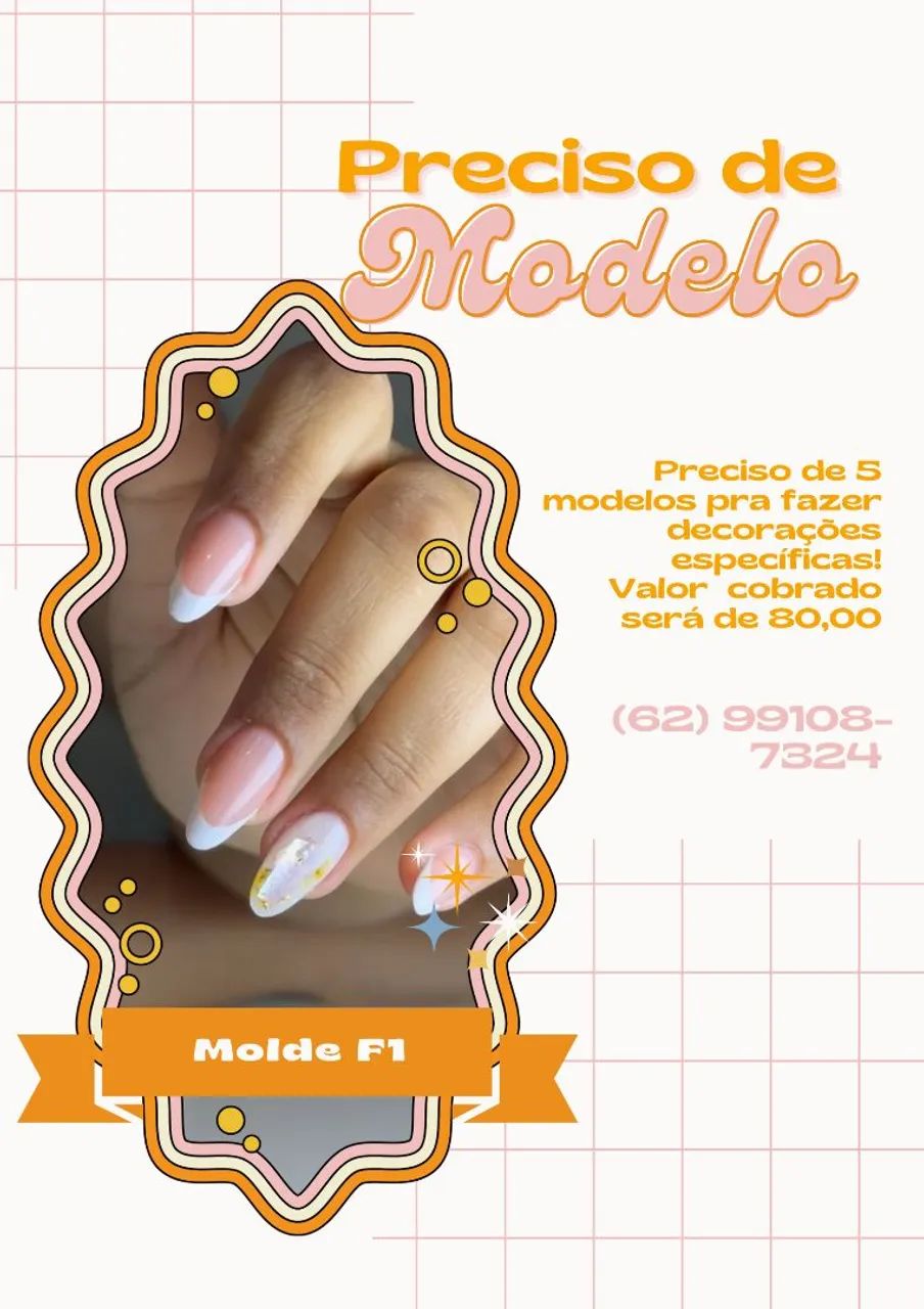 Modelos pra alongamento de unha no molde F1
