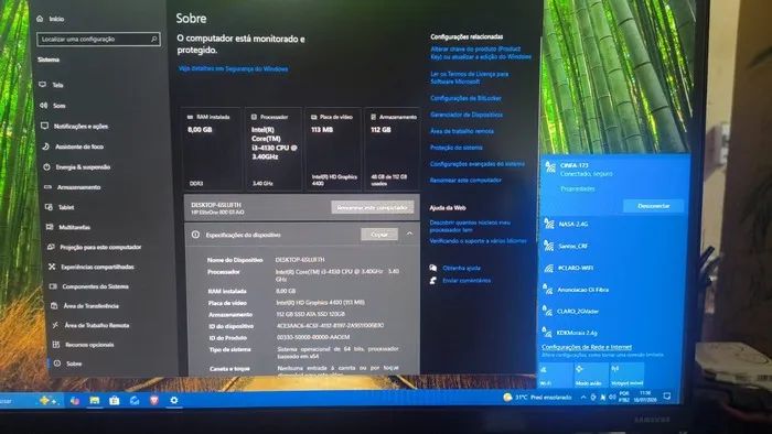 CPU+i3+8GB+SSD+WIFI+BLUETOOTH+WEBCAM.(TELA QUEIMADA) - Foto 3
