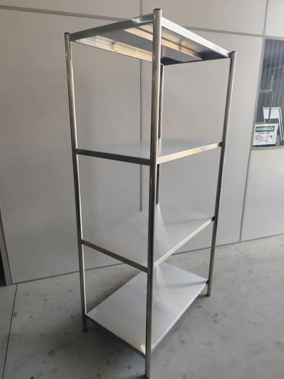 Estante Inox 1,10x0,50x1,80m 4 Níveis Profissional 