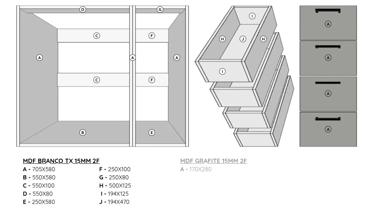 Plano de corte lista de material para móveis - Foto 3