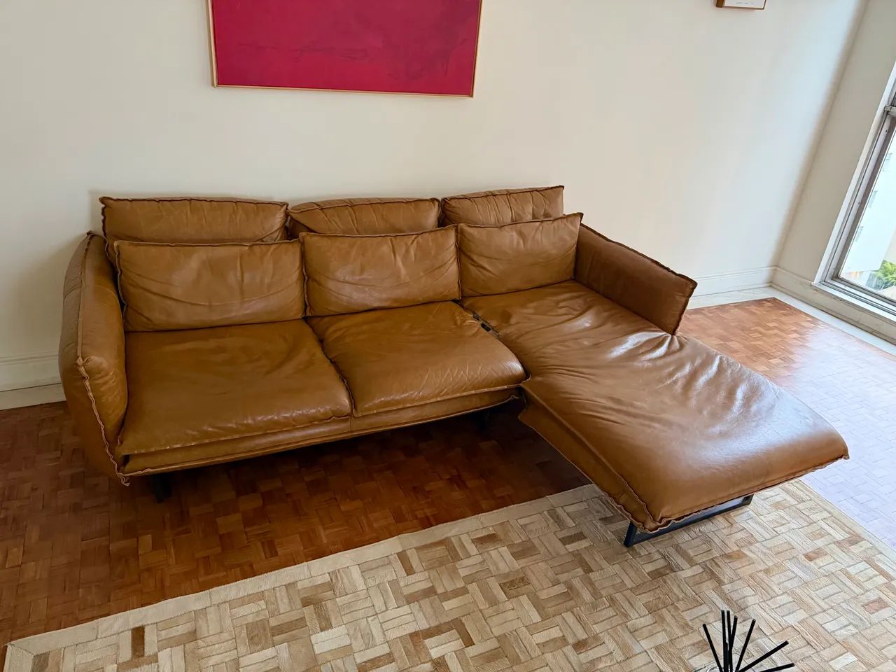 Sofá Ibiza em Couro Legítimo com Chaise  - Foto 4