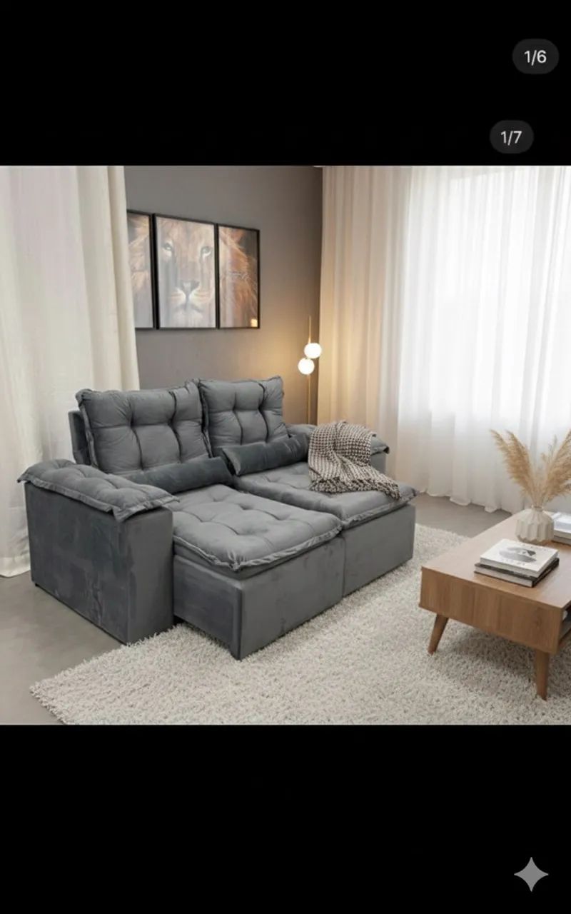 SOFÁ DA FABRICA!!! 12 x 142,90!! NOVO!! - Foto 2
