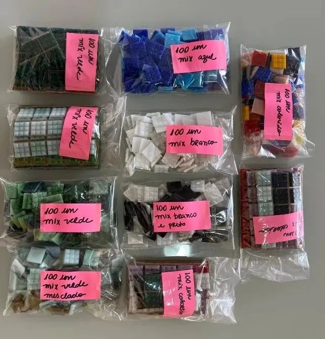 Pastilhas de vidro para artesanato e mosaico - kits com 100 unid (exceto mini pastilhas) - Foto 3