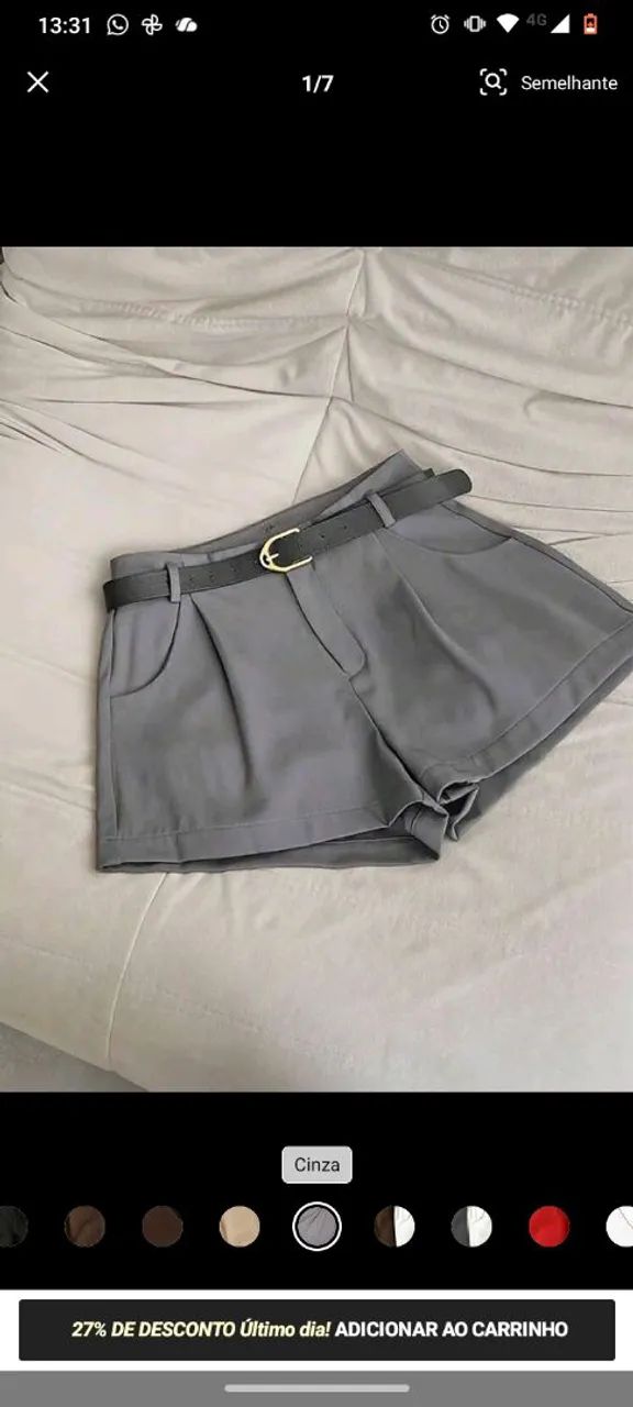 Short Cinza