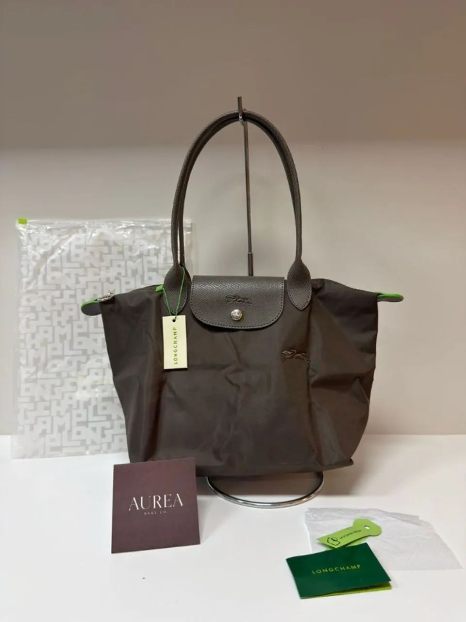 bolsa longchamp marrom original