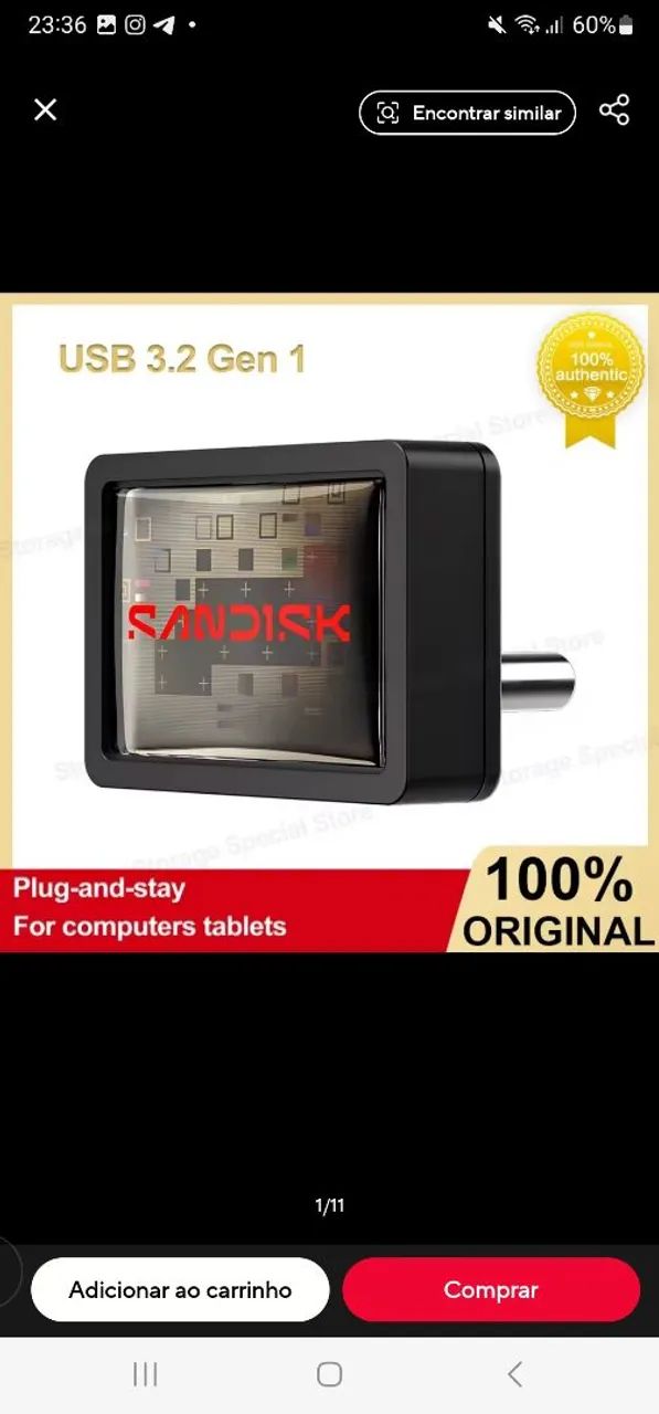 Pendrive SANDISK Extreme Fit USB-C 128gb - Foto 2