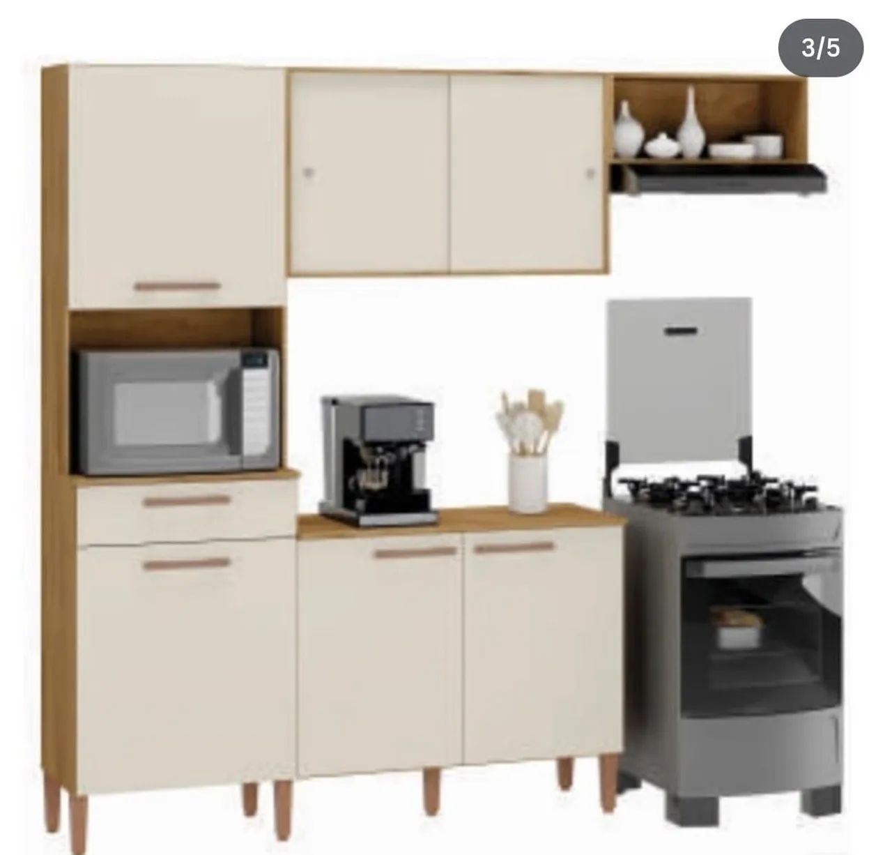 Cozinha amplo espaço interno espaço para microondas Nova a pronta entrega  - Foto 3