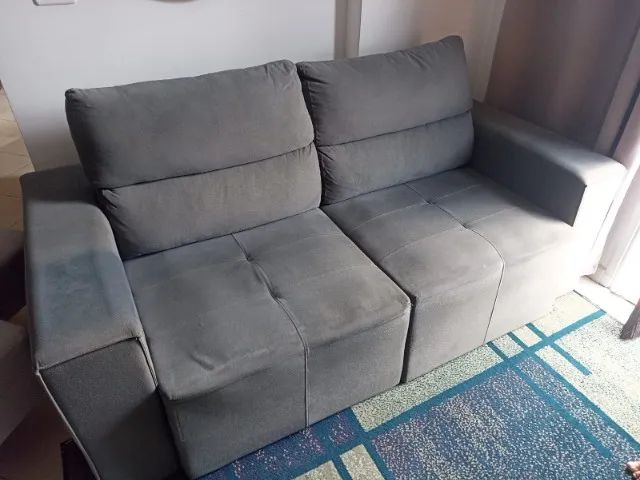 Sofá retrátil cinza 1.80cm 2 lugares418478615923281922