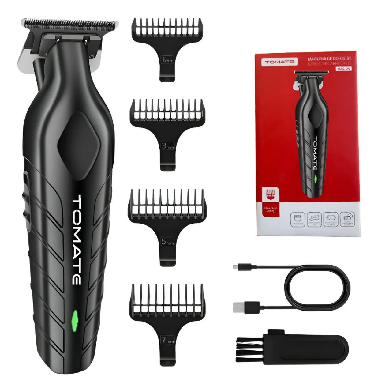 Máquina Cortar Cabelo Acabamento Profissional Sem Fio Bivolt Preto <br>