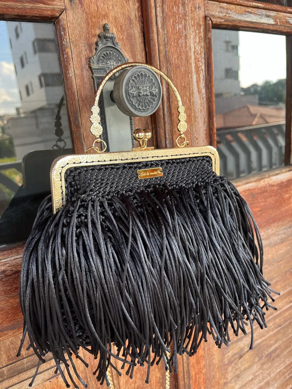 Bolsa em crochê Franjas  - Foto 4
