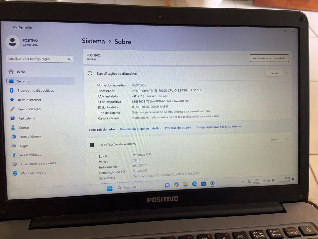 Notebook Positivo Core i3 / 4GB RAM / SSD 480GB / Windows 10 LTSC - Foto 4