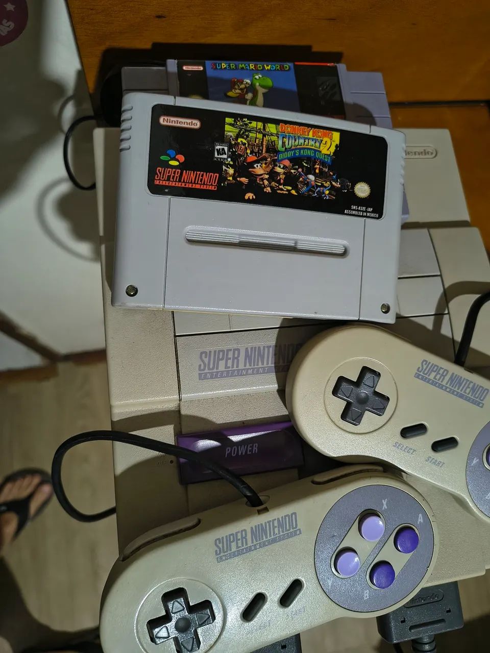 Super Nintendo com 2 controles e 2 cartuchos  - Foto 3