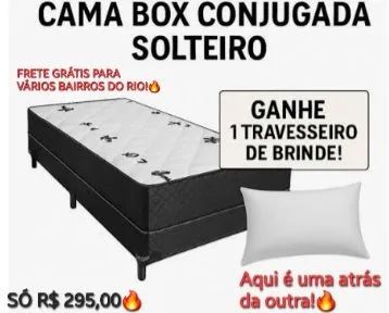 Cama Box Solteiro com TRAVESSEIRO e FRETE GRÁTIS: TRAVA!