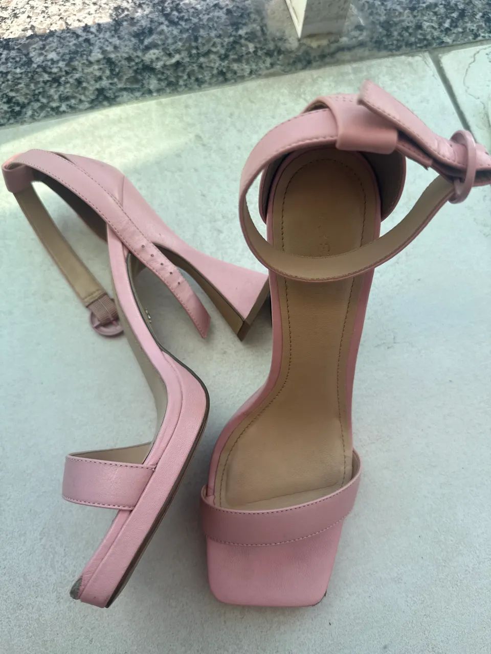 Sandália de couro rosa - Foto 5