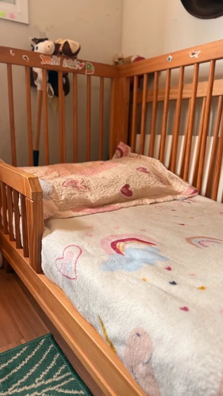Berço Cama Kaike de Madeira Maciça - Avelã - Foto 3