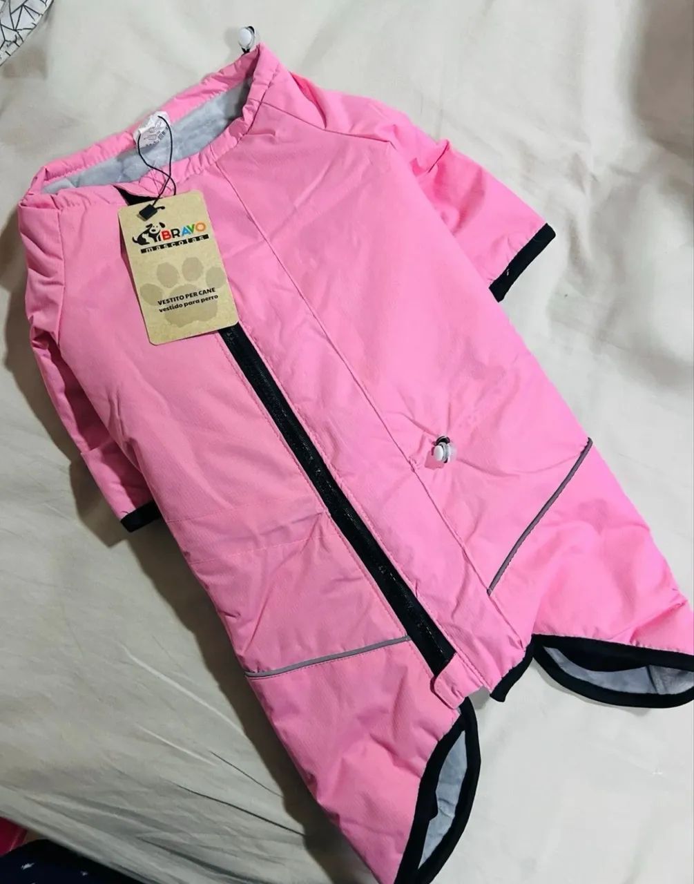 Capa de chuva pet rosa