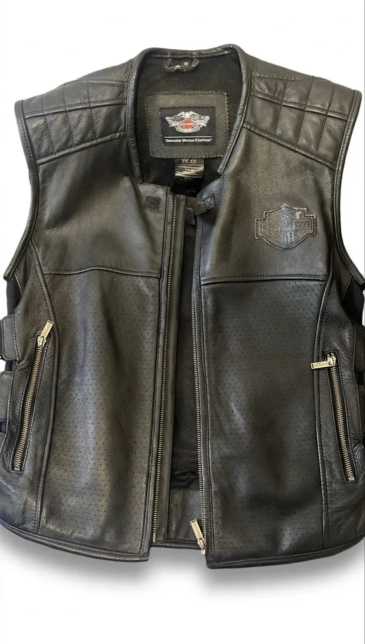 Colete Couro Original Harley Davidson - Genuine Motor Clothes - Foto 3