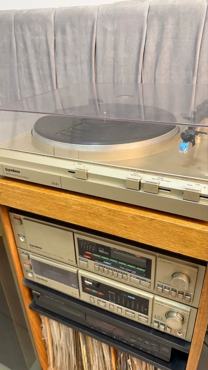 Som Gradiente DS-40 completo com rack e caixas - Vintage - Foto 6