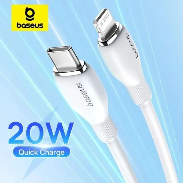 Cabo USB para Iphone Baseus PD 20w Turbo Tipo C para Lighting 1,2 metros