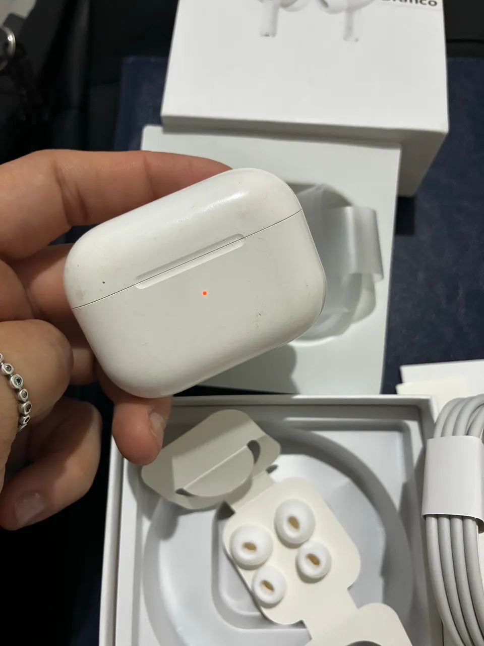 Fone Bluetooth TWS ANC estilo AirPods Pro (branco) - com case e acessórios - Foto 2